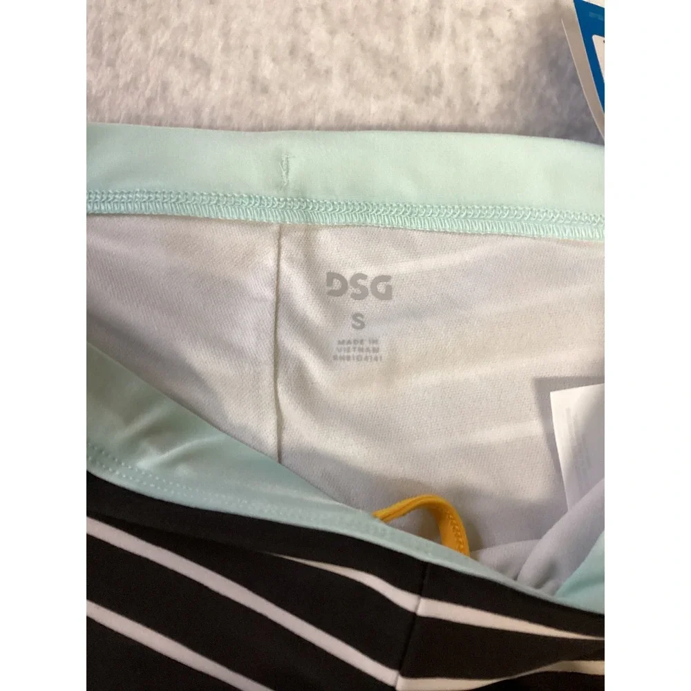 DSG Girls Sanibel Stripe Bikini Top and Dolphin‎ Hem Swim Shorts Set Size S New